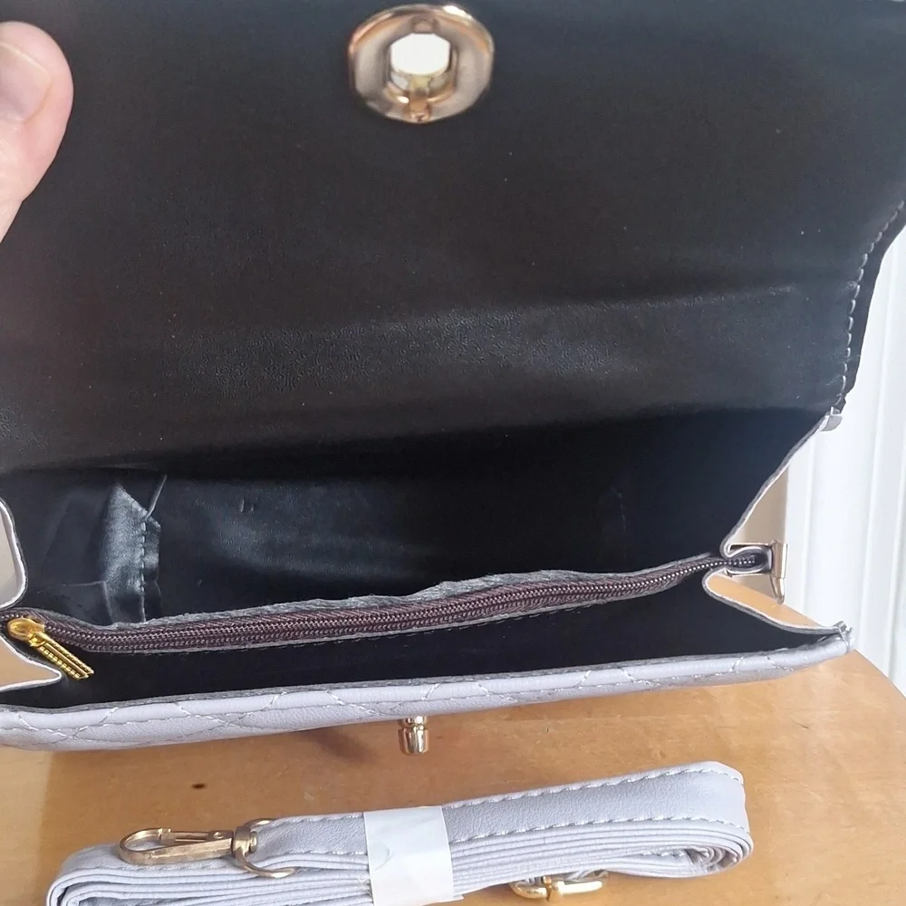 Purplish Gray Quilted Bag - Picture 6 of 6